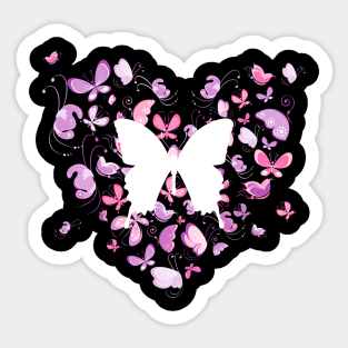 Butterflies Heart Design Sticker